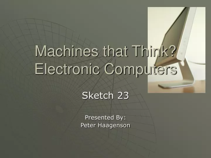 machines that think electronic computers