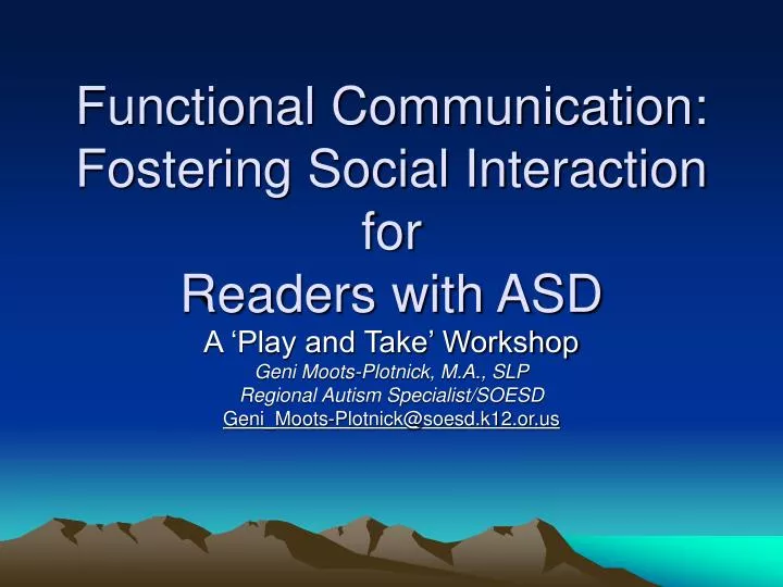 functional communication fostering social interaction for readers with asd