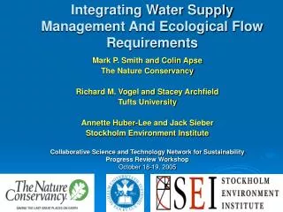 integrating water supply management and ecological flow requirements