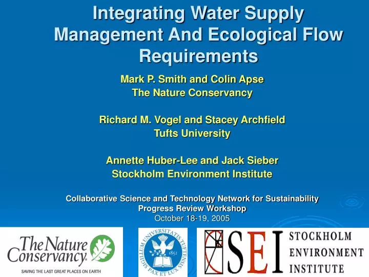 integrating water supply management and ecological flow requirements