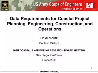 Data Requirements for Coastal Project Planning, Engineering, Construction, and Operations