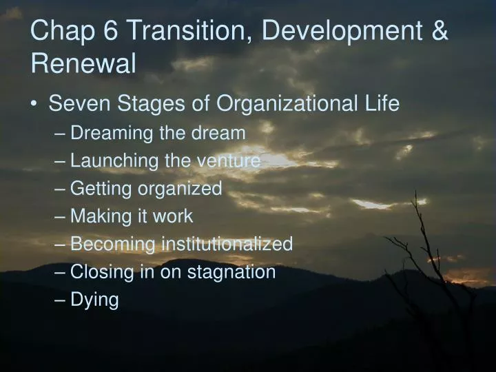 chap 6 transition development renewal