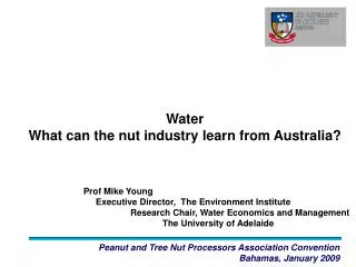 Water What can the nut industry learn from Australia?