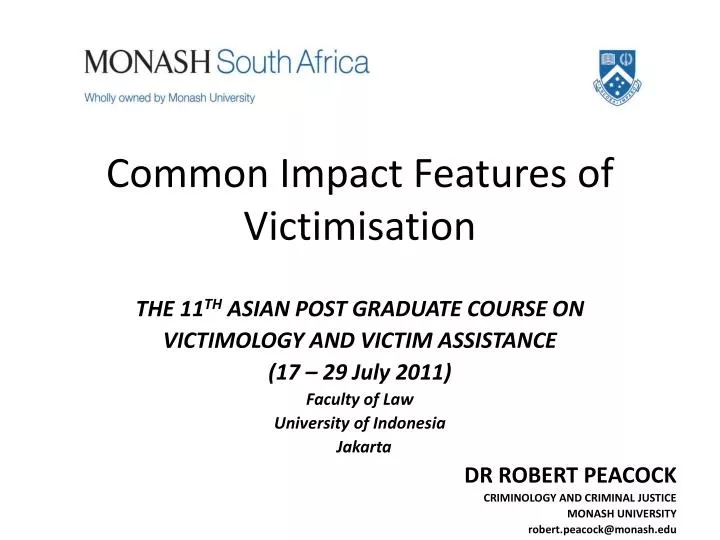 PPT - Common Impact Features of Victimisation PowerPoint Presentation ...