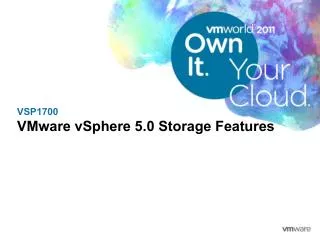 VSP1700 VMware vSphere 5.0 Storage Features