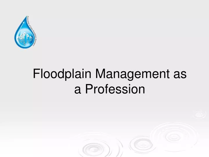 floodplain management as a profession