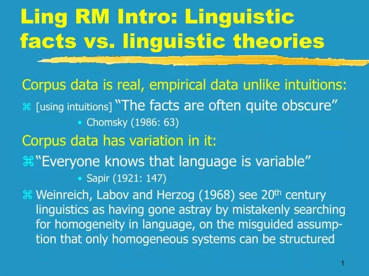 ling rm intro linguistic facts vs linguistic theories