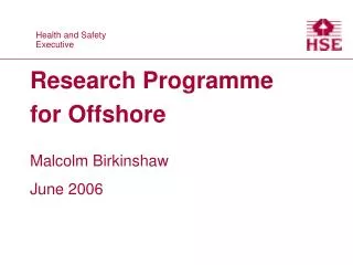 Research Programme for Offshore