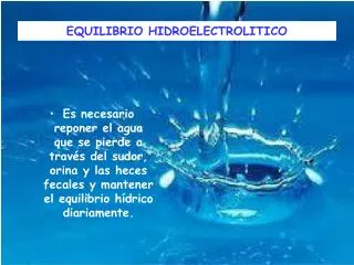 EQUILIBRIO HIDROELECTROLITICO