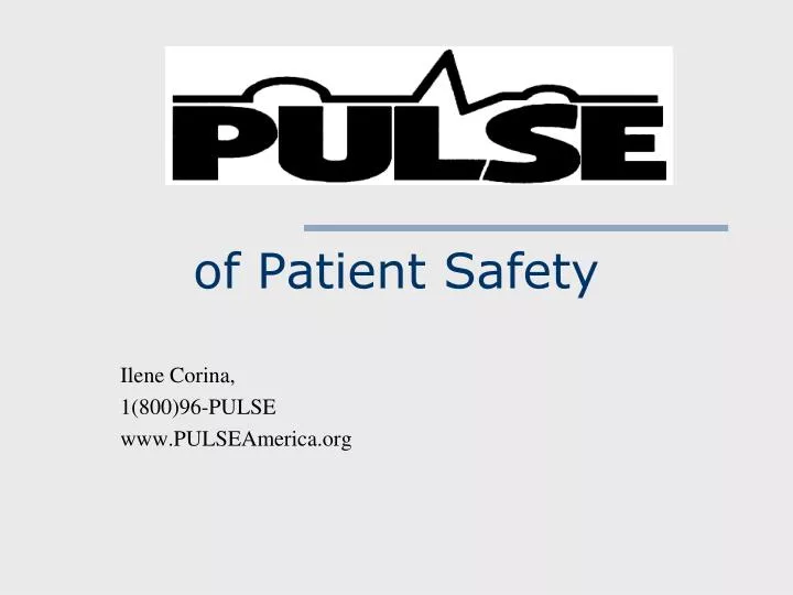 of patient safety