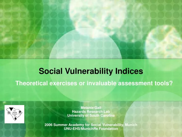 social vulnerability indices
