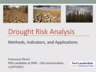 Drought Risk Analysis