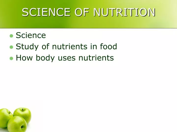 science of nutrition