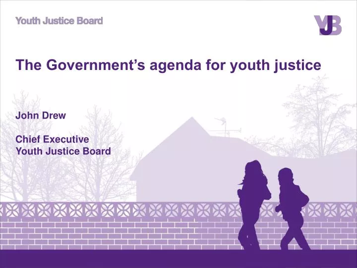 the government s agenda for youth justice john drew chief executive youth justice board
