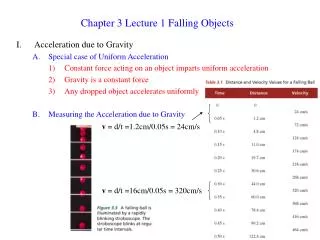 Chapter 3 Lecture 1 Falling Objects