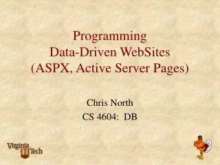 Programming Data-Driven WebSites (ASPX, Active Server Pages)