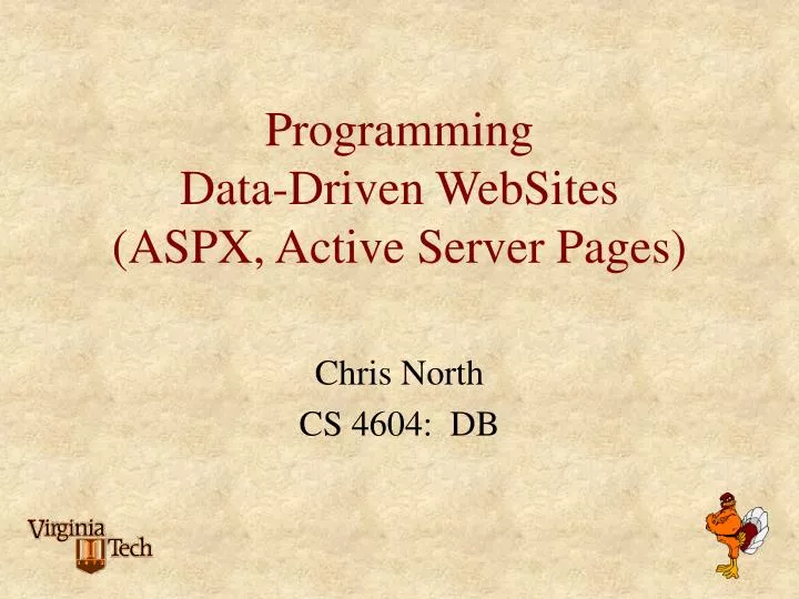 programming data driven websites aspx active server pages