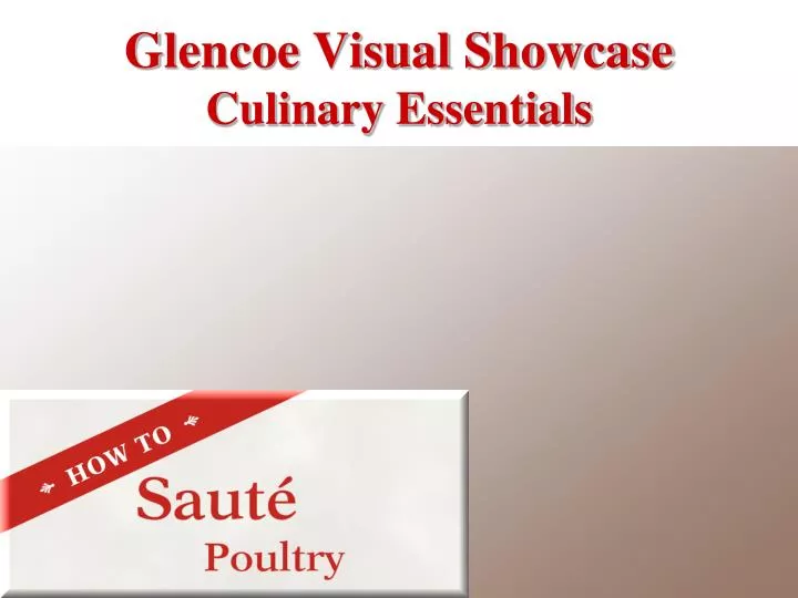 glencoe visual showcase culinary essentials