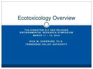 Ecotoxicology Overview