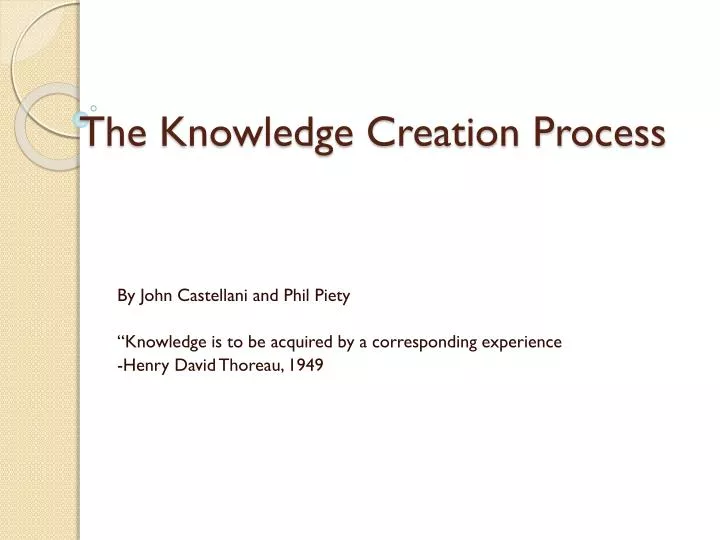 the knowledge creation process