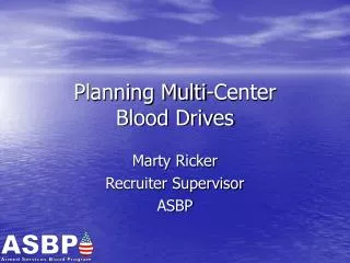 Planning Multi-Center Blood Drives