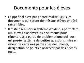 documents pour les l ves