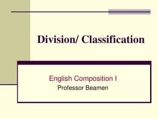 Division/ Classification