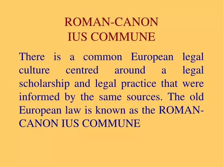 roman canon ius commune