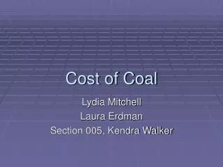 Cost of Coal