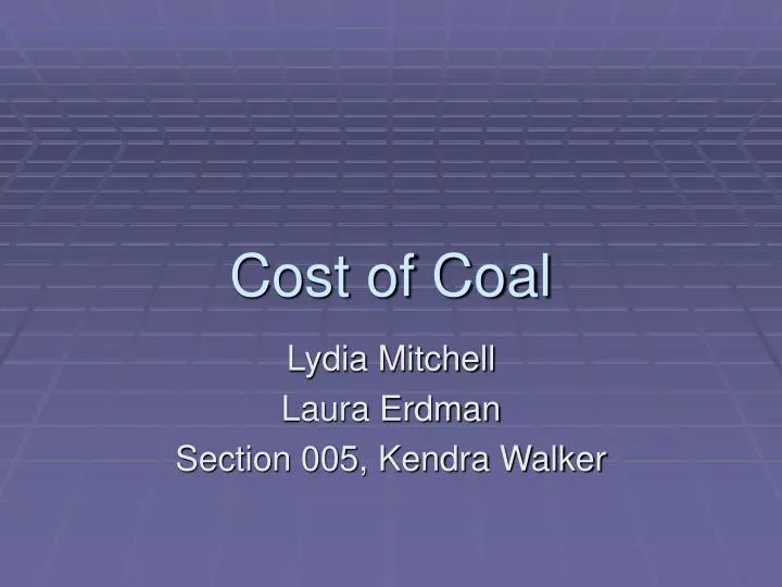 cost of coal