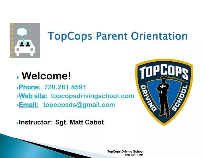 topcops parent orientation