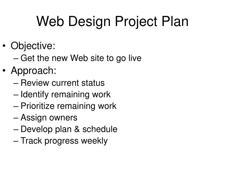 web design project plan