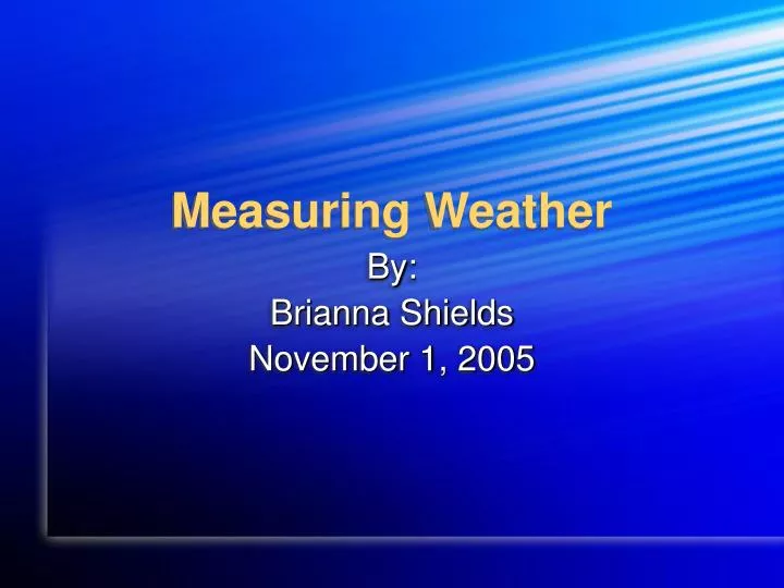measuring weather
