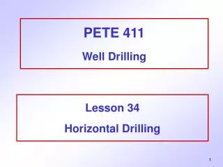 PETE 411 Well Drilling