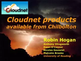 Cloudnet products available from Chilbolton