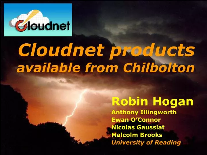 cloudnet products available from chilbolton