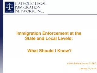 Immigration Enforcement at the State and Local Levels: What Should I Know?