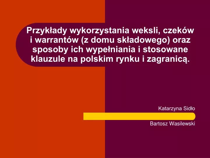 katarzyna sid o bartosz wasilewski