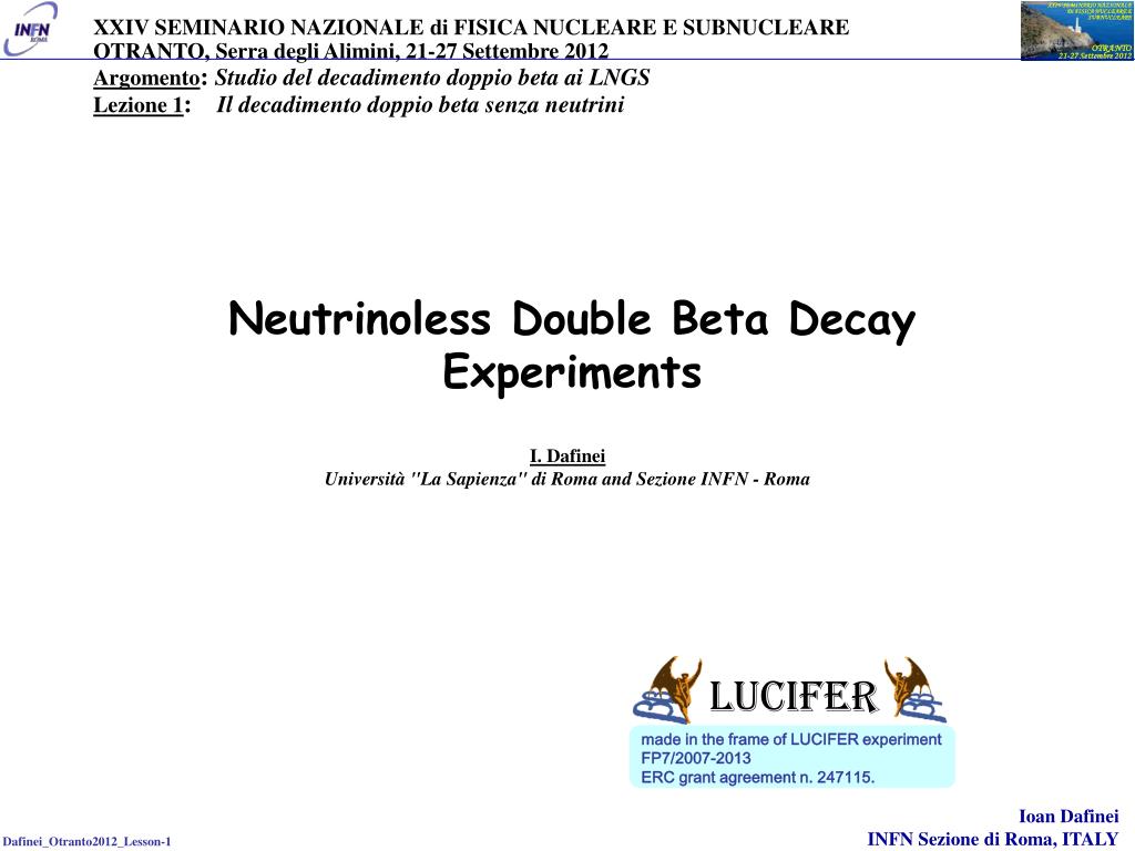 PPT - Neutrinoless Double Beta Decay Experiments PowerPoint ...