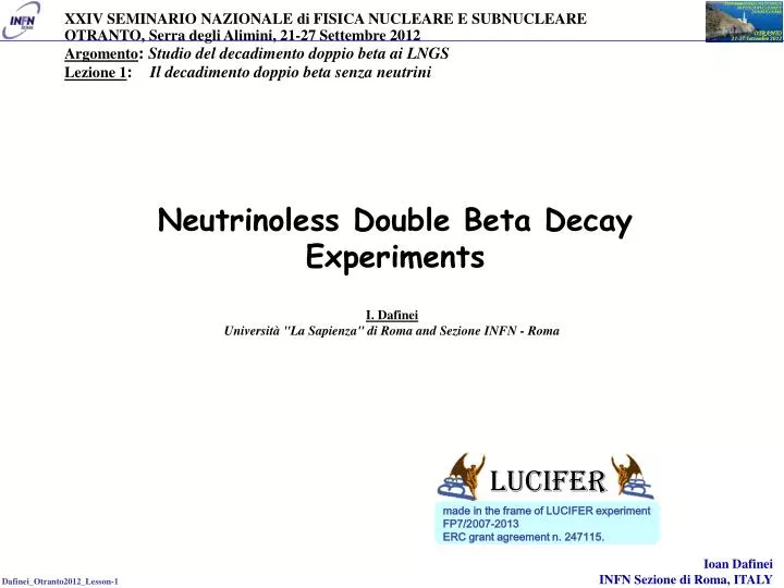 neutrinoless double beta decay experiments