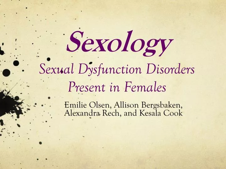 sexology sexual dysfunction disorders present in females