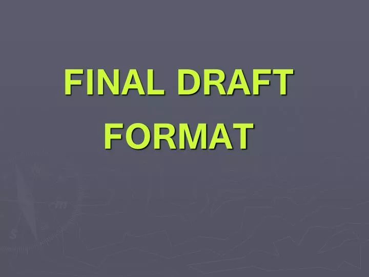 final draft format