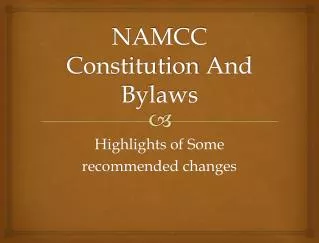 NAMCC Constitution And Bylaws