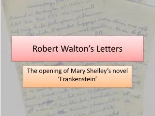 robert walton s letters