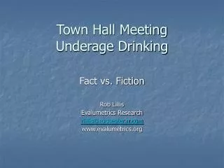 Town Hall Meeting Underage Drinking