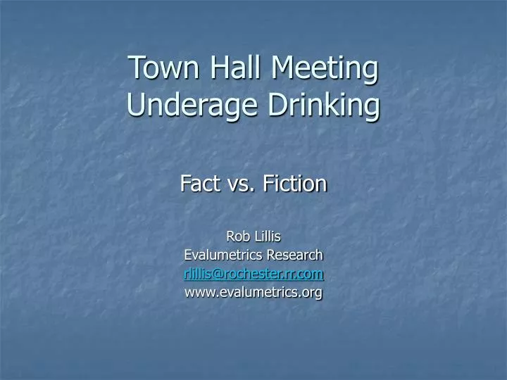 town hall meeting underage drinking