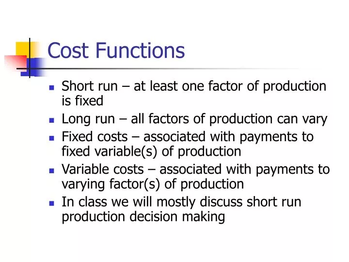 cost functions