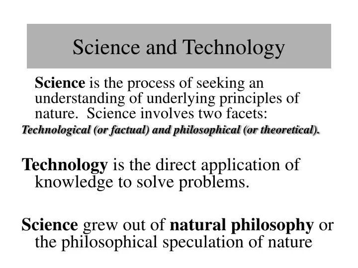 science and technology