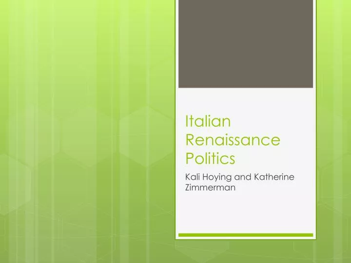 italian renaissance politics