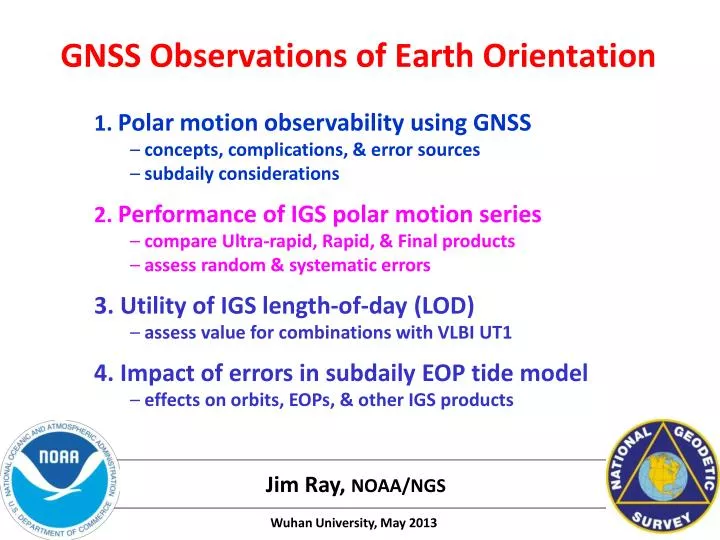 gnss observations of earth orientation